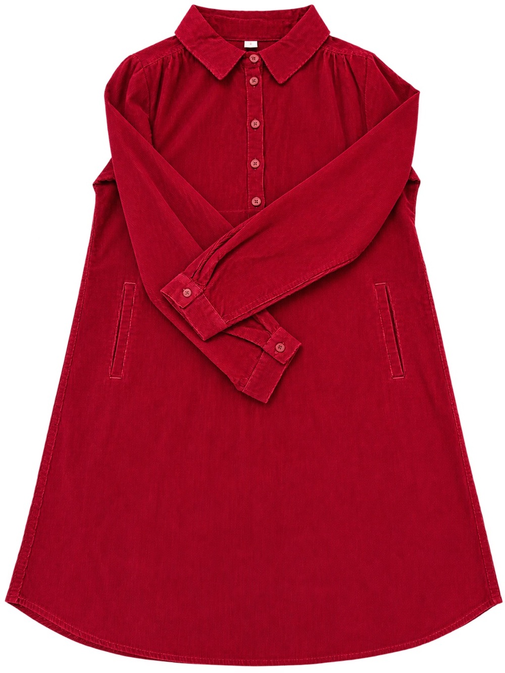 FatFace Young Crew Girls 10Y Berry Red Corduroy Shirt Dress